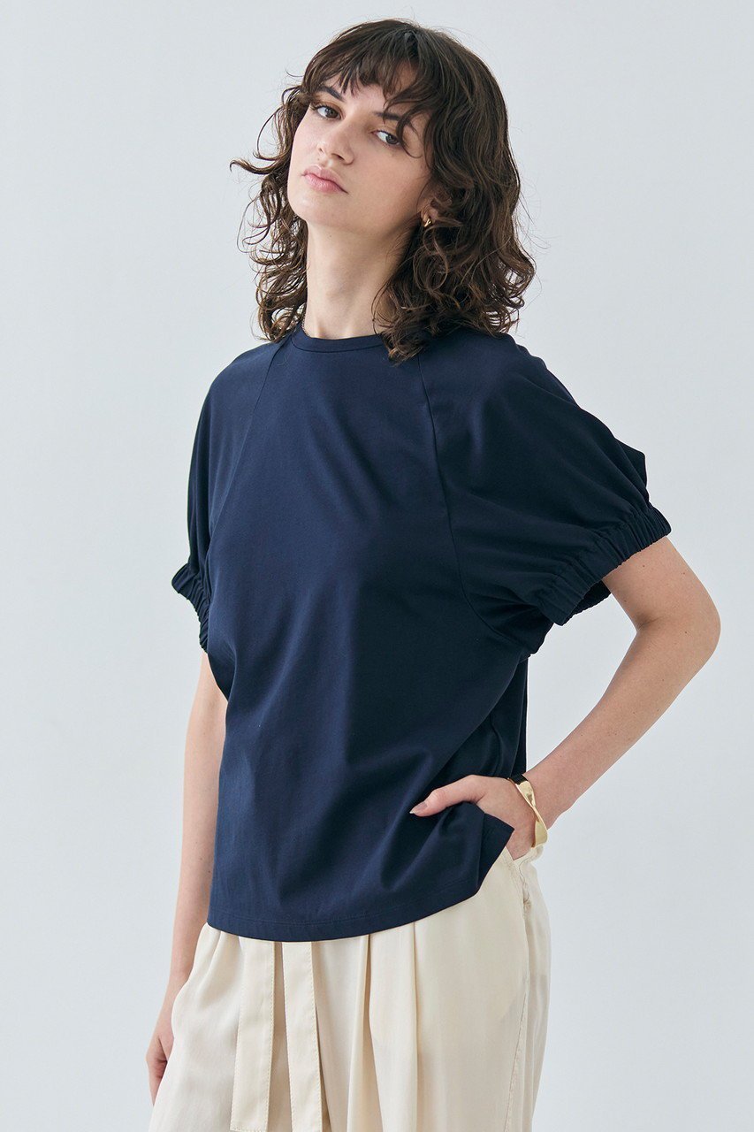 【ベイジ,/BEIGE,】のSTOCK(ストック)/オーガニックコットン半袖ギャザートップス 人気、トレンドファッション・服の通販 founy(ファニー) 　ファッション　Fashion　レディースファッション　WOMEN　トップス・カットソー　Tops/Tshirt　シャツ/ブラウス　Shirts/Blouses　ロング / Tシャツ　T-Shirts　カットソー　Cut and Sewn　なめらか　Smooth　エレガント 上品　Elegant　ギャザー　Gather　ショート　Short　シンプル　Simple　スリーブ　Sleeve　半袖　Short Sleeve　other-7|ID: prp329100004488890 ipo3291000000032013404