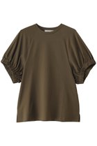 【ベイジ,/BEIGE,】のSTOCK(ストック)/オーガニックコットン半袖ギャザートップス Khaki|ID: prp329100004488890 ipo3291000000032852319