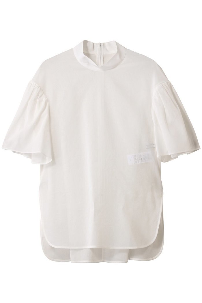 【ベイジ,/BEIGE,】のPLUMERIA(プルメリア)/コットンシアーパフスリーブブラウス インテリア・キッズ・メンズ・レディースファッション・服の通販 founy(ファニー) https://founy.com/ ファッション Fashion レディースファッション Fashion for Women トップス・カットソー Cut & Sew Tops シャツ・ブラウス・オフィスカジュアル Elegant Blouses & Button-Ups ショート Short, Short Length スタンド Stand Collar, Upright Stand スリーブ Sleeve, Long Sleeve / Short Sleeve デニム Denim, Jeans Material エレガント 上品 Elegant |ID: prp329100004488892 ipo3291000000035062897