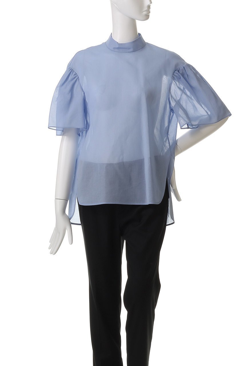 【ベイジ,/BEIGE,】のPLUMERIA(プルメリア)/コットンシアーパフスリーブブラウス 人気、トレンドファッション・服の通販 founy(ファニー) ファッション Fashion レディースファッション Fashion for Women トップス・カットソー Cut & Sew Tops シャツ・ブラウス・オフィスカジュアル Elegant Blouses & Button-Ups ショート Short, Short Length スタンド Stand Collar, Upright Stand スリーブ Sleeve, Long Sleeve / Short Sleeve デニム Denim, Jeans Material エレガント 上品 Elegant other-2|ID: prp329100004488892 ipo3291000000035062900