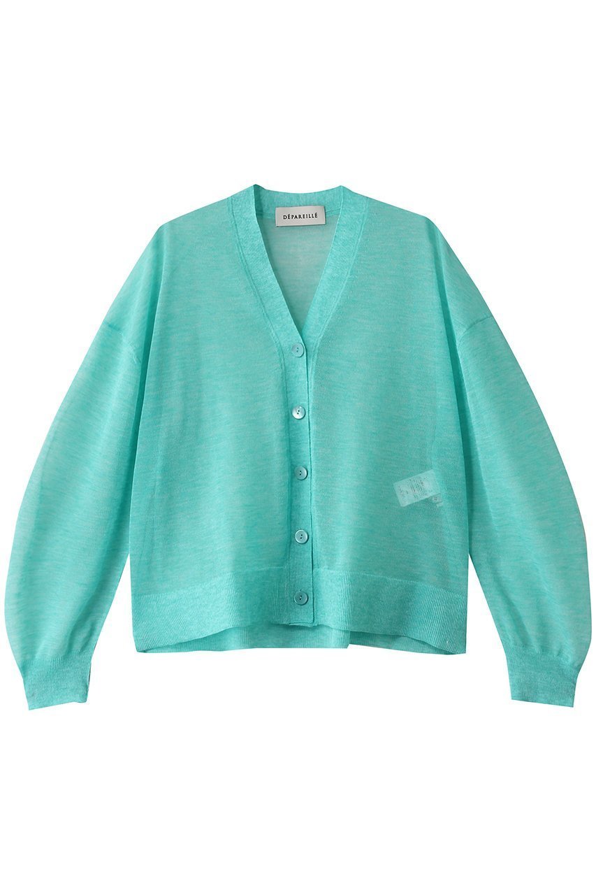 【デパリエ/DEPAREILLE】のシアーVネックカーディガン インテリア・キッズ・メンズ・レディースファッション・服の通販 founy(ファニー) 　ファッション　Fashion　レディースファッション　Fashion for Women　トップス・カットソー　Cut & Sew Tops　ニット　Knit Tops & Sweaters　カーディガン・羽織り　Layered Style Cardigans　Vネックトップス　V-Neck Tops / V-Cut Neckline Shirts　カーディガン　Cardigan, Knitwear　シアー　Sheer, See-Through　ベーシック　Basic, Essential　夏　Summer　ミントグリーン|ID: prp329100004488895 ipo3291000000035655488