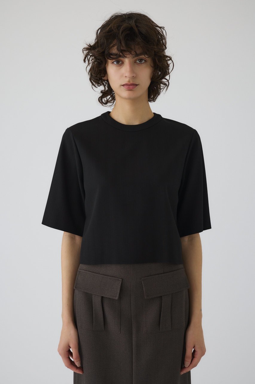 【リムアーク/RIM.ARK】のCropped box tops/トップス インテリア・キッズ・メンズ・レディースファッション・服の通販 founy(ファニー) 　ファッション　Fashion　レディースファッション　Fashion for Women　トップス・カットソー　Cut & Sew Tops　シャツ・ブラウス・オフィスカジュアル　Elegant Blouses & Button-Ups　ロングTシャツ・Tシャツ　Longline T-Shirts & Tees　カットソー・ベーシックTシャツ　Cut-and-Sewn Tops / Stretch Tees & Basics　クロップド　Cropped, Short Length　ショート　Short, Short Length　スリーブ　Sleeve, Long Sleeve / Short Sleeve　セットアップ　Set-Up, Coordinated Outfit　リュクス　Luxury, Elegant, High-End, Chic　夏　Summer　ブラック|ID: prp329100004488902 ipo3291000000032855719