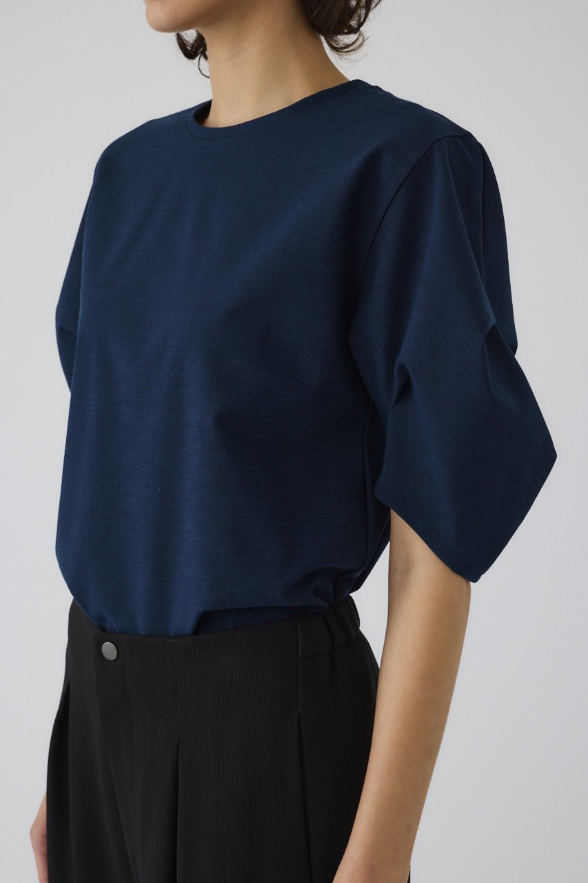 【リムアーク/RIM.ARK】のTuck sleeve design cut tops/トップス 人気、トレンドファッション・服の通販 founy(ファニー) 　ファッション　Fashion　レディースファッション　Fashion for Women　トップス・カットソー　Cut & Sew Tops　シャツ・ブラウス・オフィスカジュアル　Elegant Blouses & Button-Ups　ロングTシャツ・Tシャツ　Longline T-Shirts & Tees　カットソー・ベーシックTシャツ　Cut-and-Sewn Tops / Stretch Tees & Basics　おすすめ　Recommended / Our Picks　ショート　Short, Short Length　ストレッチ　Stretch, Stretchy Fabric　スリーブ　Sleeve, Long Sleeve / Short Sleeve　ネップ　Nepp, Slub Yarn　リネン　Linen, Linen Fabric　ワーク　Workwear, Utility Style　other-4|ID: prp329100004488904 ipo3291000000032888710