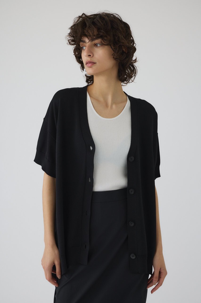 【リムアーク/RIM.ARK】のHem design wide knit CD/ニットカーディガン 人気、トレンドファッション・服の通販 founy(ファニー) 　ファッション　Fashion　レディースファッション　Fashion for Women　トップス・カットソー　Cut & Sew Tops　ニット　Knit Tops & Sweaters　カーディガン・羽織り　Layered Style Cardigans　おすすめ　Recommended / Our Picks　カーディガン　Cardigan, Knitwear　ブラウジング　Blouson Silhouette, Cinched Waist　リボン　Ribbon, Bow　リラックス　Relax, Relaxed Fit　ワイド　Wide, Wide Fit　人気　Popular, Best Seller　長袖　Long Sleeve, Full Sleeve　 other-1|ID: prp329100004488906 ipo3291000000032809114