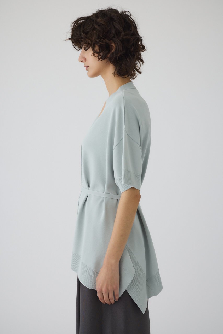 【リムアーク/RIM.ARK】のHem design wide knit CD/ニットカーディガン 人気、トレンドファッション・服の通販 founy(ファニー) 　ファッション　Fashion　レディースファッション　Fashion for Women　トップス・カットソー　Cut & Sew Tops　ニット　Knit Tops & Sweaters　カーディガン・羽織り　Layered Style Cardigans　おすすめ　Recommended / Our Picks　カーディガン　Cardigan, Knitwear　ブラウジング　Blouson Silhouette, Cinched Waist　リボン　Ribbon, Bow　リラックス　Relax, Relaxed Fit　ワイド　Wide, Wide Fit　人気　Popular, Best Seller　長袖　Long Sleeve, Full Sleeve　other-3|ID: prp329100004488906 ipo3291000000032809120