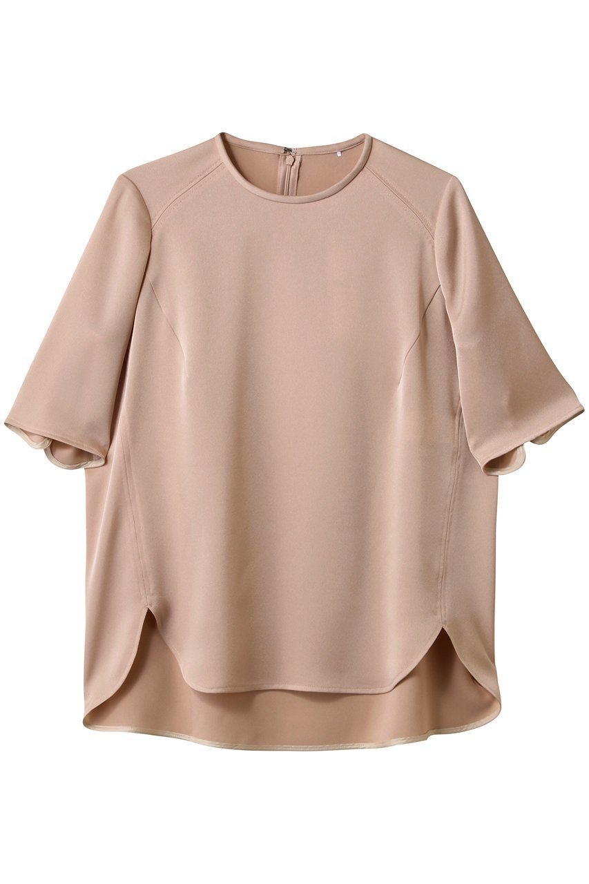 【デザイン ワークス/DESIGN WORKS】のベーシックTブラウス インテリア・キッズ・メンズ・レディースファッション・服の通販 founy(ファニー) 　ファッション　Fashion　レディースファッション　Fashion for Women　トップス・カットソー　Cut & Sew Tops　シャツ・ブラウス・オフィスカジュアル　Elegant Blouses & Button-Ups　ショート　Short, Short Length　スリット　Slit, Slit Detail　スリーブ　Sleeve, Long Sleeve / Short Sleeve　ベーシック　Basic, Essential　ピンク|ID: prp329100004490686 ipo3291000000032837922