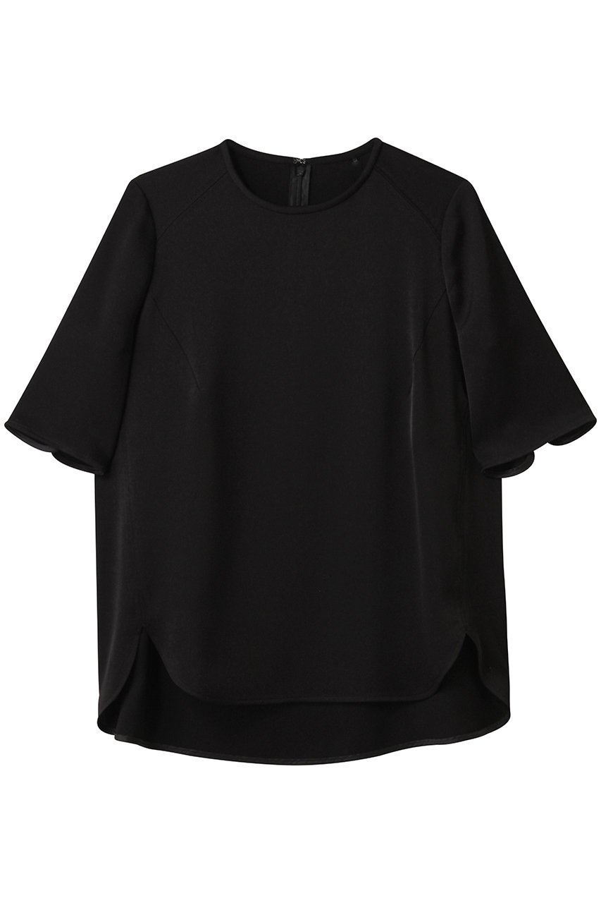 【デザイン ワークス/DESIGN WORKS】のベーシックTブラウス インテリア・キッズ・メンズ・レディースファッション・服の通販 founy(ファニー) 　ファッション　Fashion　レディースファッション　Fashion for Women　トップス・カットソー　Cut & Sew Tops　シャツ・ブラウス・オフィスカジュアル　Elegant Blouses & Button-Ups　ショート　Short, Short Length　スリット　Slit, Slit Detail　スリーブ　Sleeve, Long Sleeve / Short Sleeve　ベーシック　Basic, Essential　ブラック|ID: prp329100004490686 ipo3291000000035366681