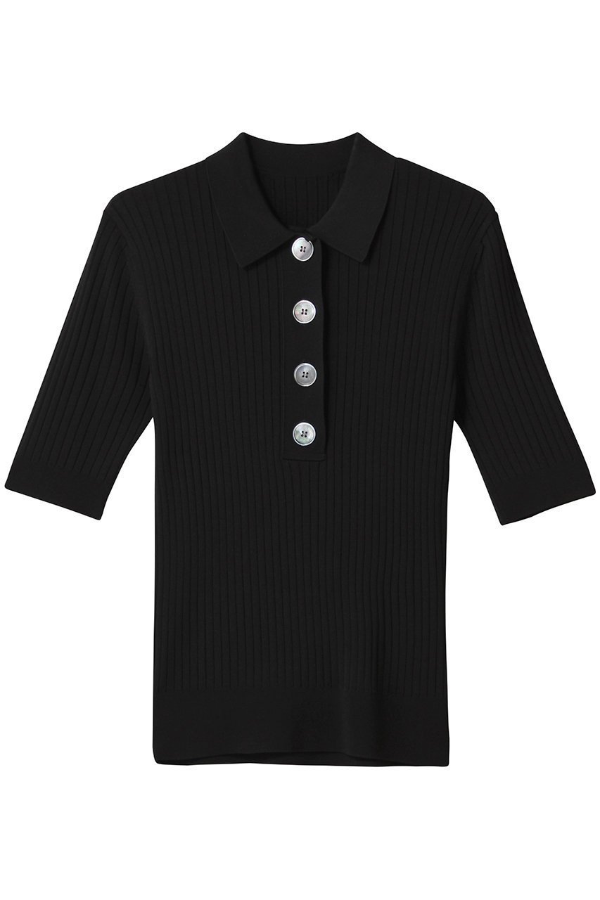 【デザイン ワークス/DESIGN WORKS】のワイドリブポロニット 人気、トレンドファッション・服の通販 founy(ファニー) 　ファッション　Fashion　レディースファッション　Fashion for Women　トップス・カットソー　Cut & Sew Tops　ニット　Knit Tops & Sweaters　カジュアルプルオーバー・ニットトップス　Pullovers & Knit Tops / Casual Pullovers　なめらか　Smooth, Silky Texture　スポーティ　Sporty, Casual Athletic　デニム　Denim, Jeans Material　フィット　Fit, Slim Fit　マニッシュ　Mannish, Boyish　ワイドリブ　Wide Rib, Wide Ribbed Knit　 other-1|ID: prp329100004490687 ipo3291000000032811612