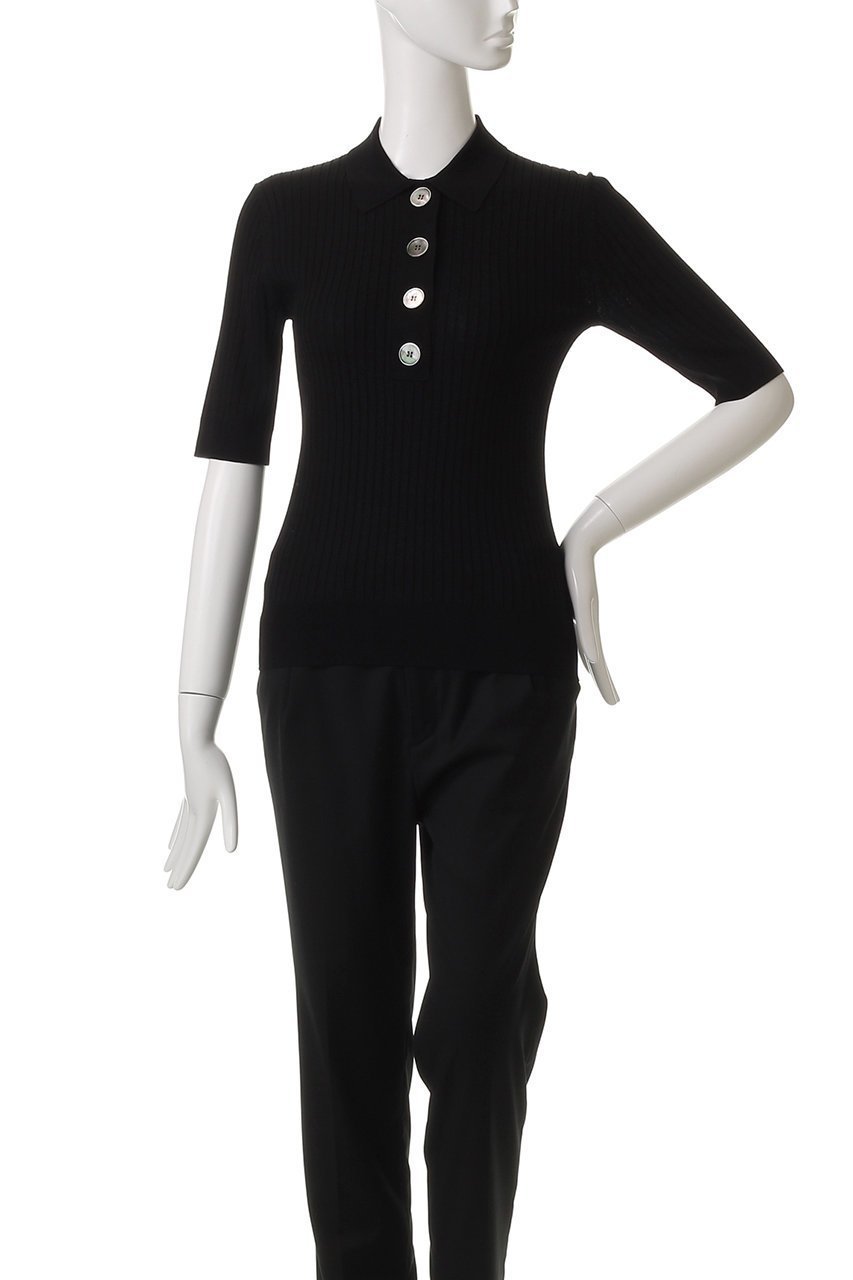 【デザイン ワークス/DESIGN WORKS】のワイドリブポロニット 人気、トレンドファッション・服の通販 founy(ファニー) 　ファッション　Fashion　レディースファッション　Fashion for Women　トップス・カットソー　Cut & Sew Tops　ニット　Knit Tops & Sweaters　カジュアルプルオーバー・ニットトップス　Pullovers & Knit Tops / Casual Pullovers　なめらか　Smooth, Silky Texture　スポーティ　Sporty, Casual Athletic　デニム　Denim, Jeans Material　フィット　Fit, Slim Fit　マニッシュ　Mannish, Boyish　ワイドリブ　Wide Rib, Wide Ribbed Knit　other-2|ID: prp329100004490687 ipo3291000000032811614
