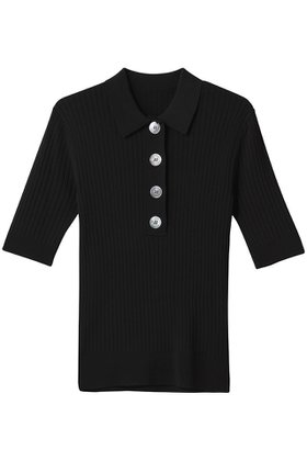 【デザイン ワークス/DESIGN WORKS】 ワイドリブポロニット人気、トレンドファッション・服の通販 founy(ファニー) ファッション Fashion レディースファッション Fashion for Women トップス・カットソー Cut & Sew Tops ニット Knit Tops & Sweaters カジュアルプルオーバー・ニットトップス Pullovers & Knit Tops / Casual Pullovers なめらか Smooth, Silky Texture スポーティ Sporty, Casual Athletic デニム Denim, Jeans Material フィット Fit, Slim Fit マニッシュ Mannish, Boyish ワイドリブ Wide Rib, Wide Ribbed Knit |ID:prp329100004490687