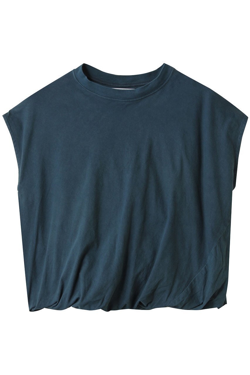 【マリリンムーン/MARILYN MOON】の【WALANCE】オーガニックコットンジャージーバルーントップ インテリア・キッズ・メンズ・レディースファッション・服の通販 founy(ファニー) 　ファッション　Fashion　レディースファッション　Fashion for Women　トップス・カットソー　Cut & Sew Tops　シャツ・ブラウス・オフィスカジュアル　Elegant Blouses & Button-Ups　ロングTシャツ・Tシャツ　Longline T-Shirts & Tees　カットソー・ベーシックTシャツ　Cut-and-Sewn Tops / Stretch Tees & Basics　ショート　Short, Short Length　スリーブ　Sleeve, Long Sleeve / Short Sleeve　ノースリーブ　Sleeveless, No-Sleeve　バルーン　Balloon, Balloon Silhouette　インディゴ|ID: prp329100004490688 ipo3291000000036148813