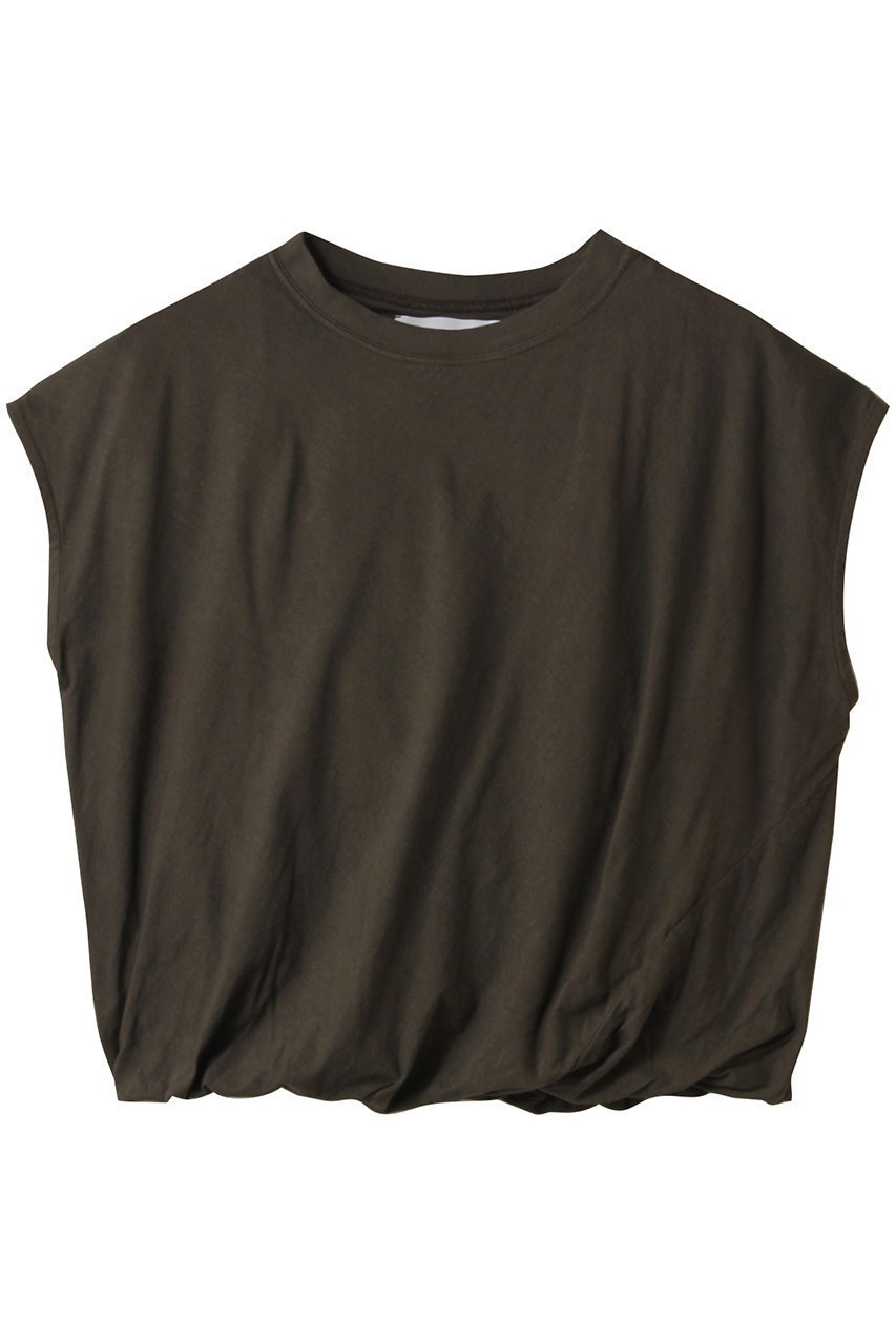 【マリリンムーン/MARILYN MOON】の【WALANCE】オーガニックコットンジャージーバルーントップ インテリア・キッズ・メンズ・レディースファッション・服の通販 founy(ファニー) 　ファッション　Fashion　レディースファッション　Fashion for Women　トップス・カットソー　Cut & Sew Tops　シャツ・ブラウス・オフィスカジュアル　Elegant Blouses & Button-Ups　ロングTシャツ・Tシャツ　Longline T-Shirts & Tees　カットソー・ベーシックTシャツ　Cut-and-Sewn Tops / Stretch Tees & Basics　ショート　Short, Short Length　スリーブ　Sleeve, Long Sleeve / Short Sleeve　ノースリーブ　Sleeveless, No-Sleeve　バルーン　Balloon, Balloon Silhouette　スミブラック(ソリッド)|ID: prp329100004490688 ipo3291000000036148814