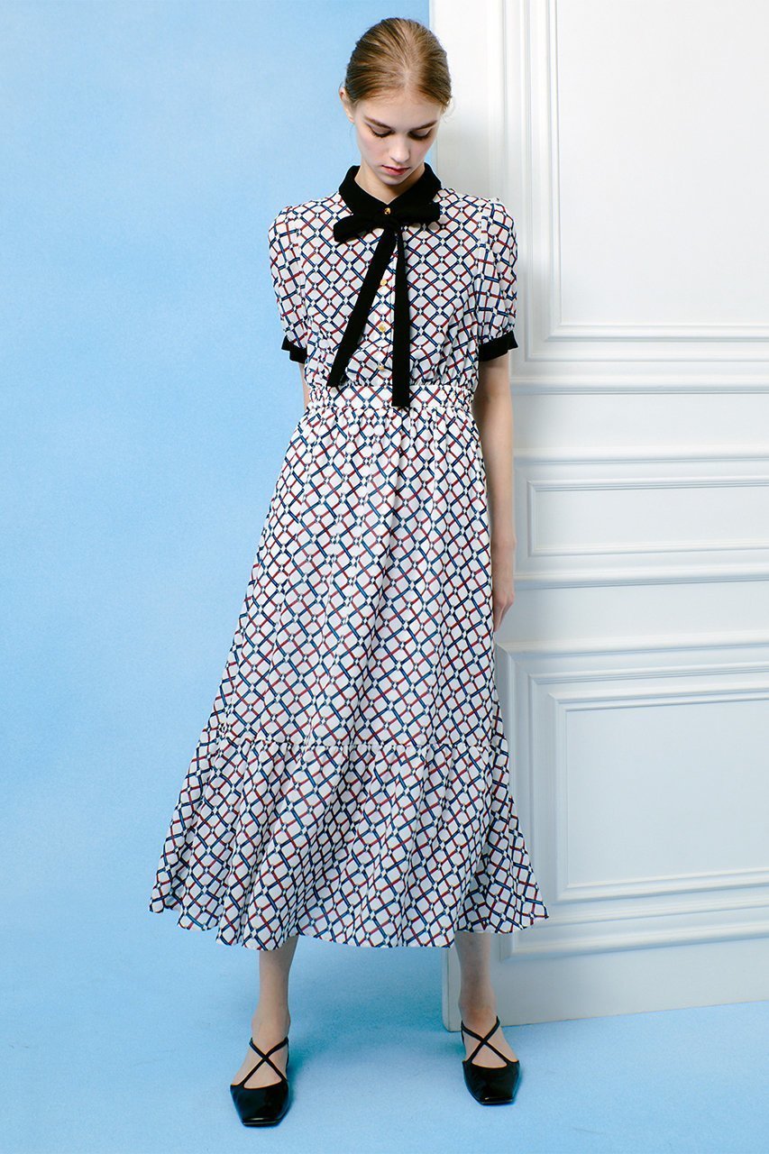 【アルアバイル/allureville】の【Loulou Willoughby】ロープリングPTワンピース 人気、トレンドファッション・服の通販 founy(ファニー) 　ファッション　Fashion　レディースファッション　WOMEN　ワンピース　Dress　チュニック　Tunic　カフス　Cuffs　チェック　Check　チュニック　Tunic　パーティ　Party　フェミニン　Feminine　プリント　Print　リボン　Ribbon　ロング　Long　無地　Plain Color　other-7|ID: prp329100004490702 ipo3291000000032025187