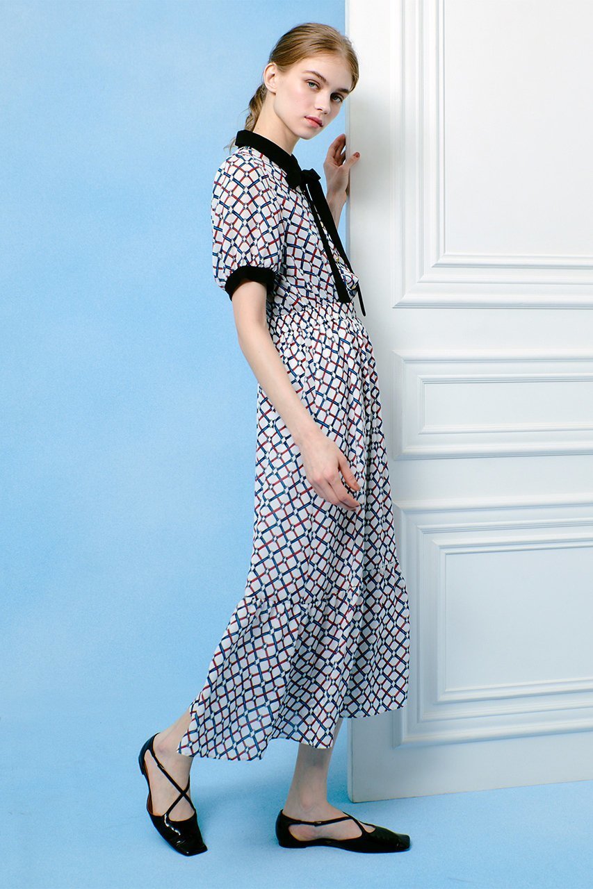 【アルアバイル/allureville】の【Loulou Willoughby】ロープリングPTワンピース 人気、トレンドファッション・服の通販 founy(ファニー) 　ファッション　Fashion　レディースファッション　WOMEN　ワンピース　Dress　チュニック　Tunic　カフス　Cuffs　チェック　Check　チュニック　Tunic　パーティ　Party　フェミニン　Feminine　プリント　Print　リボン　Ribbon　ロング　Long　無地　Plain Color　other-8|ID: prp329100004490702 ipo3291000000032025189
