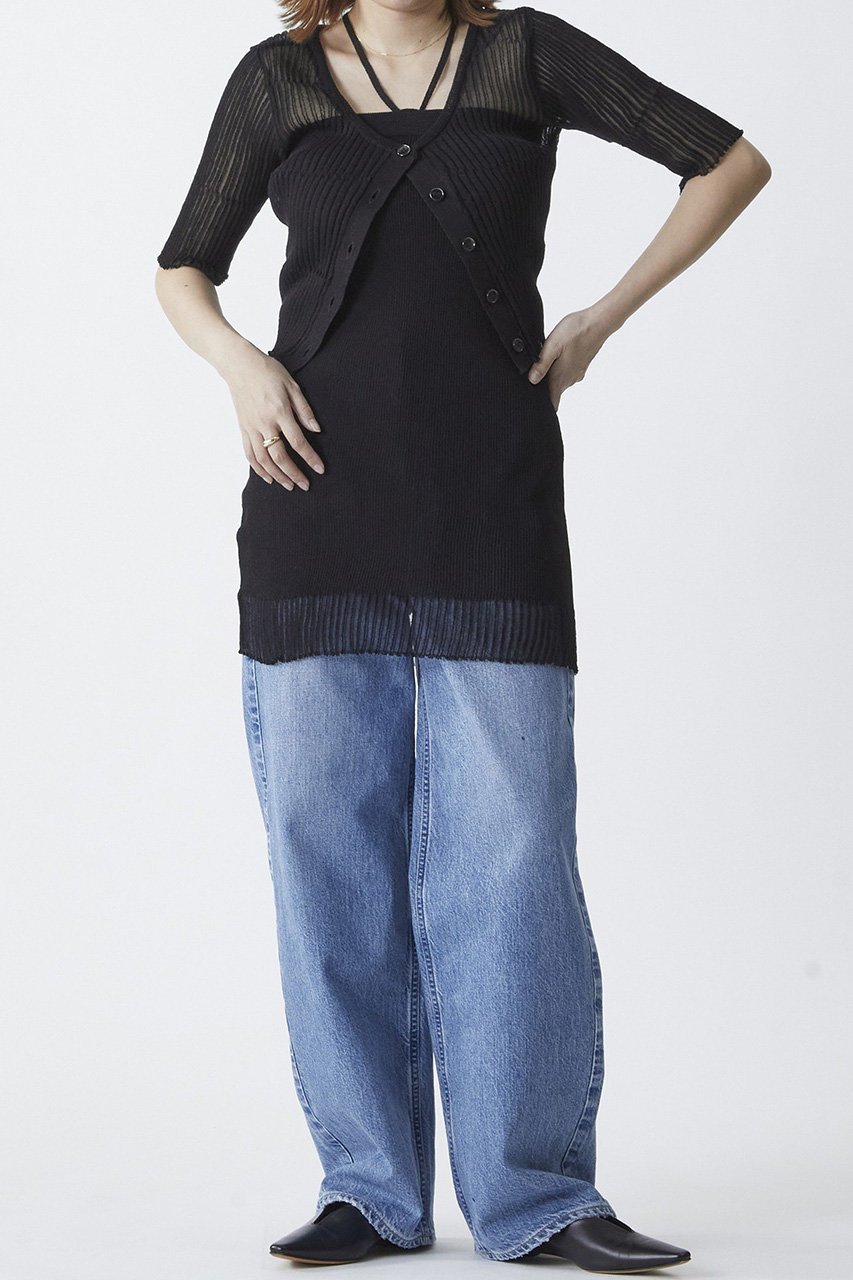 【プルミエ アロンディスモン/1er Arrondissement】の【NEPLA.】シアーリブニット2WAYカーディガン 人気、トレンドファッション・服の通販 founy(ファニー) 　ファッション　Fashion　レディースファッション　WOMEN　トップス・カットソー　Tops/Tshirt　ニット　Knit Tops　カーディガン　Cardigans　おすすめ　Recommend　カーディガン　Cardigan　シアー　Sheer　シンプル　Simple　スリーブ　Sleeve　セットアップ　Set Up　ハーフ　Half　other-8|ID: prp329100004490709 ipo3291000000032000452