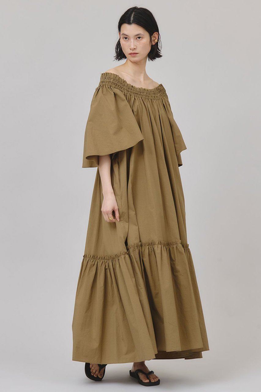 【カレンソロジー/Curensology】のオフショルダーワンピース 人気、トレンドファッション・服の通販 founy(ファニー) 　ファッション　Fashion　レディースファッション　Fashion for Women　ワンピース　Dresses　チュニック　Tunic Tops & Dresses　オフショルダーワンピース・ドレス　Off-Shoulder Dresses / Bardot Style Dresses　シャーリング　Shirring, Ruched　タイプライター　Typewriter Fabric, Crisp Cotton　チュニック　Tunic, Long Top　ロング　Long, Long-Length　ワッシャー　Washer, Crinkled Finish　定番　Standard, Basic Item　日本製　Made In Japan　other-3|ID: prp329100004490717 ipo3291000000032811661