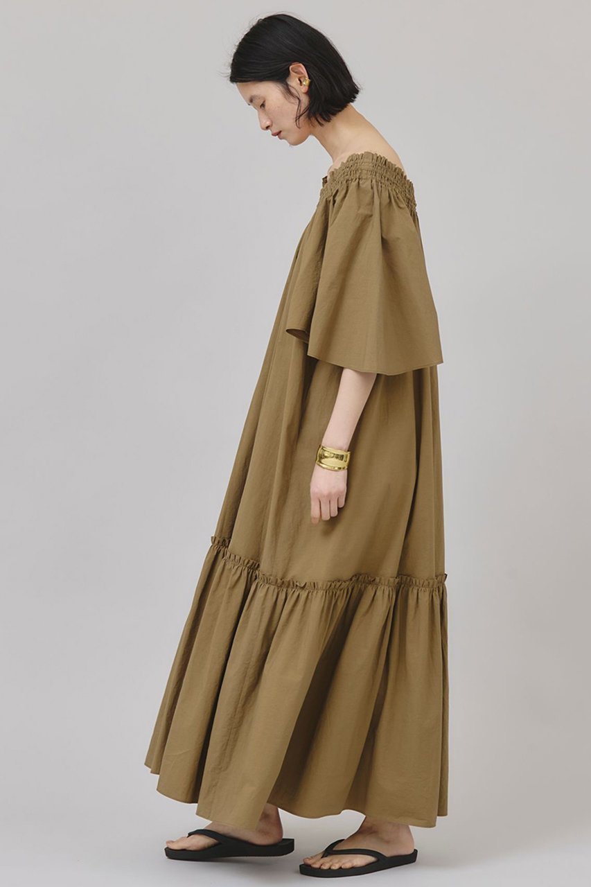 【カレンソロジー/Curensology】のオフショルダーワンピース 人気、トレンドファッション・服の通販 founy(ファニー) 　ファッション　Fashion　レディースファッション　Fashion for Women　ワンピース　Dresses　チュニック　Tunic Tops & Dresses　オフショルダーワンピース・ドレス　Off-Shoulder Dresses / Bardot Style Dresses　シャーリング　Shirring, Ruched　タイプライター　Typewriter Fabric, Crisp Cotton　チュニック　Tunic, Long Top　ロング　Long, Long-Length　ワッシャー　Washer, Crinkled Finish　定番　Standard, Basic Item　日本製　Made In Japan　other-4|ID: prp329100004490717 ipo3291000000032811662