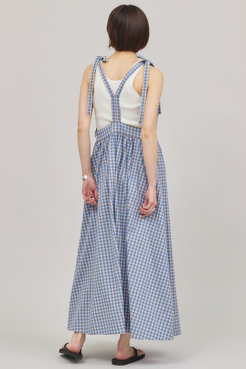 【カレンソロジー/Curensology】のギンガムチェックワンピース 人気、トレンドファッション・服の通販 founy(ファニー) 　ファッション　Fashion　レディースファッション　Fashion for Women　ワンピース　Dresses　チュニック　Tunic Tops & Dresses　エレガント 上品　Elegant　ギンガム　Gingham, Gingham Fabric　サマー　Summer, Summer Style　ストレッチ　Stretch, Stretchy Fabric　チェック　Check, Plaid, Tartan　チュニック　Tunic, Long Top　トレンド　Trend, Trending Now　ドレス　Dress, One-Piece　リボン　Ribbon, Bow　ロング　Long, Long-Length　日本製　Made In Japan　other-4|ID: prp329100004490718 ipo3291000000032811669