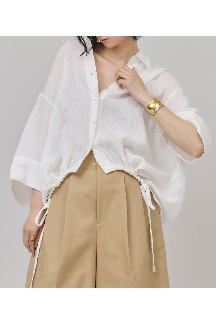 【カレンソロジー/Curensology】のリネンドロストシャツ インテリア・キッズ・メンズ・レディースファッション・服の通販 founy(ファニー) https://founy.com/ ファッション Fashion レディースファッション WOMEN トップス・カットソー Tops/Tshirt シャツ/ブラウス Shirts/Blouses シアー Sheer スリーブ Sleeve フロント Front ブルゾン Blouson リネン Linen リボン Ribbon ロング Long ワッシャー Washer 夏 Summer 日本製 Made In Japan |ID: prp329100004490719 ipo3291000000031660921