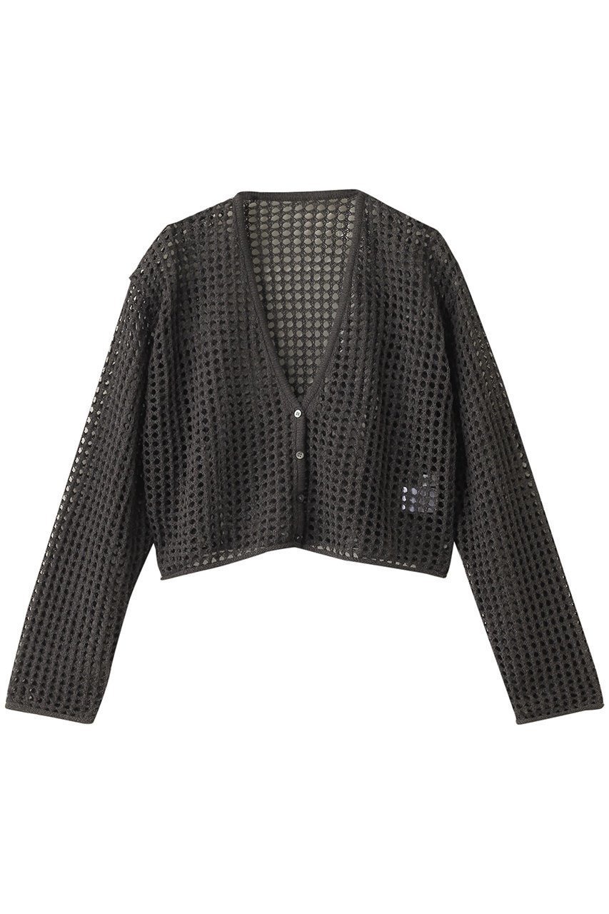【ハー/HER.】のメッシュ編みカーディガン インテリア・キッズ・メンズ・レディースファッション・服の通販 founy(ファニー) 　ファッション　Fashion　レディースファッション　Fashion for Women　トップス・カットソー　Cut & Sew Tops　ニット　Knit Tops & Sweaters　カーディガン・羽織り　Layered Style Cardigans　インナー　Innerwear　カーディガン　Cardigan, Knitwear　クロップド　Cropped, Short Length　メッシュ　Mesh, Net Fabric　リネン　Linen, Linen Fabric　夏　Summer　チャコールグレー|ID: prp329100004492275 ipo3291000000032924344