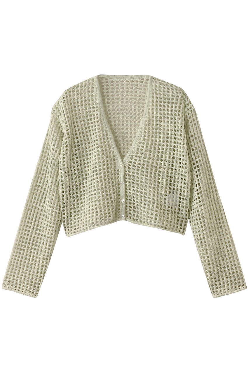 【ハー/HER.】のメッシュ編みカーディガン インテリア・キッズ・メンズ・レディースファッション・服の通販 founy(ファニー) 　ファッション　Fashion　レディースファッション　Fashion for Women　トップス・カットソー　Cut & Sew Tops　ニット　Knit Tops & Sweaters　カーディガン・羽織り　Layered Style Cardigans　インナー　Innerwear　カーディガン　Cardigan, Knitwear　クロップド　Cropped, Short Length　メッシュ　Mesh, Net Fabric　リネン　Linen, Linen Fabric　夏　Summer　ライトグリーン|ID: prp329100004492275 ipo3291000000032924355