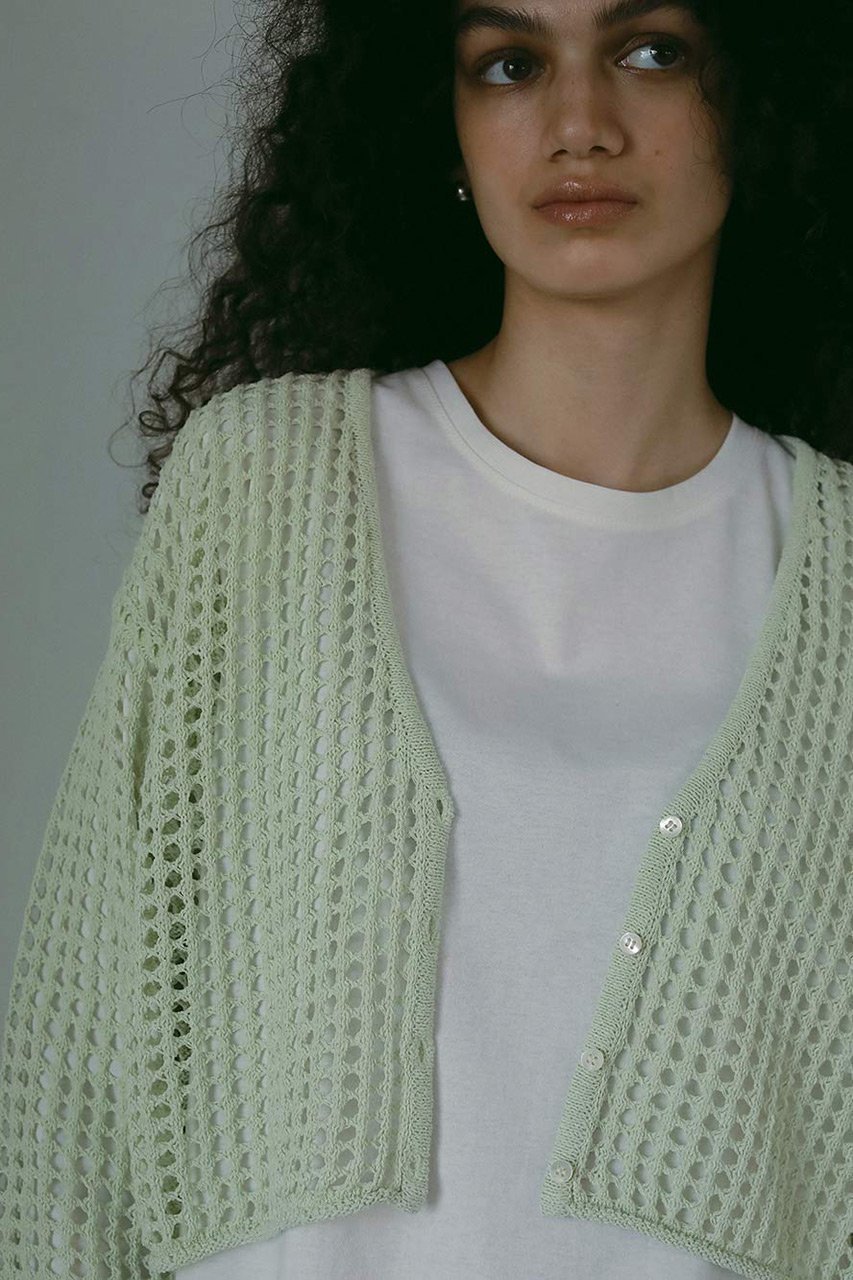 【ハー/HER.】のメッシュ編みカーディガン 人気、トレンドファッション・服の通販 founy(ファニー) 　ファッション　Fashion　レディースファッション　Fashion for Women　トップス・カットソー　Cut & Sew Tops　ニット　Knit Tops & Sweaters　カーディガン・羽織り　Layered Style Cardigans　インナー　Innerwear　カーディガン　Cardigan, Knitwear　クロップド　Cropped, Short Length　メッシュ　Mesh, Net Fabric　リネン　Linen, Linen Fabric　夏　Summer　other-8|ID: prp329100004492275 ipo3291000000032924428