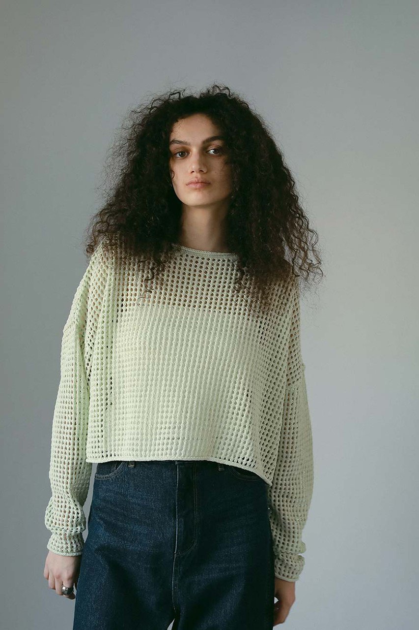 【ハー/HER.】のメッシュ編みプルオーバー 人気、トレンドファッション・服の通販 founy(ファニー) 　ファッション　Fashion　レディースファッション　Fashion for Women　トップス・カットソー　Cut & Sew Tops　ニット　Knit Tops & Sweaters　カジュアルプルオーバー・ニットトップス　Pullovers & Knit Tops / Casual Pullovers　インナー　Innerwear　クロップド　Cropped, Short Length　ボトム　Bottoms, Lower Wear　メッシュ　Mesh, Net Fabric　リネン　Linen, Linen Fabric　夏　Summer　other-6|ID: prp329100004492276 ipo3291000000032924510