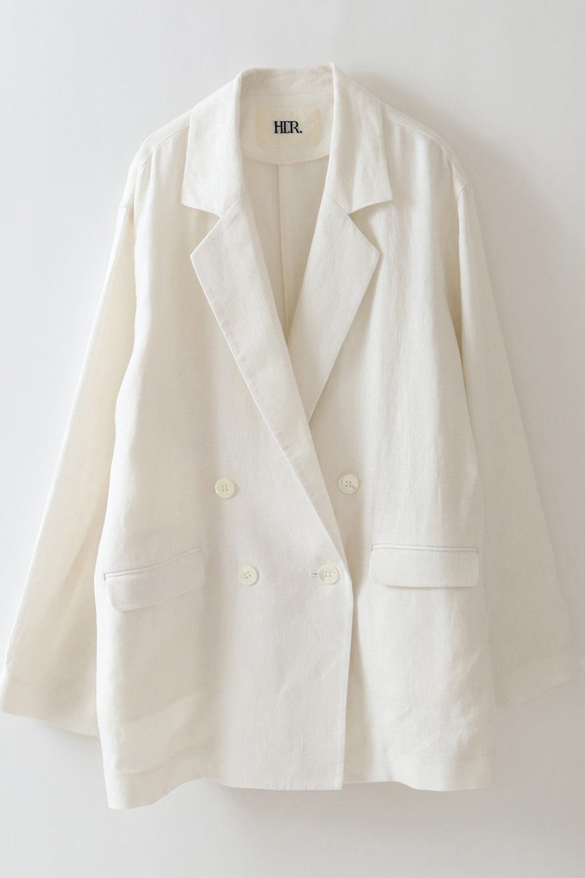【ハー/HER.】のリネンテーラードジャケット インテリア・キッズ・メンズ・レディースファッション・服の通販 founy(ファニー) 　ファッション　Fashion　レディースファッション　WOMEN　アウター　Coat Outerwear　ジャケット　Jackets　テーラードジャケット　Tailored Jackets　ジャケット　Jacket　スリーブ　Sleeve　テーラード　Tailored　リネン　Linen　夏　Summer　オフホワイト|ID: prp329100004492277 ipo3291000000031670951