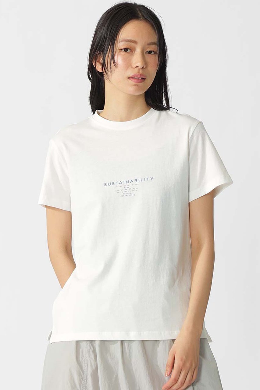 【エコアルフ/ECOALF】のSALCE Tシャツ / SALCEALF T-SHIRT WOMAN インテリア・キッズ・メンズ・レディースファッション・服の通販 founy(ファニー) 　ファッション　Fashion　レディースファッション　Fashion for Women　トップス・カットソー　Cut & Sew Tops　シャツ・ブラウス・オフィスカジュアル　Elegant Blouses & Button-Ups　ロングTシャツ・Tシャツ　Longline T-Shirts & Tees　カットソー・ベーシックTシャツ　Cut-and-Sewn Tops / Stretch Tees & Basics　なめらか　Smooth, Silky Texture　オーガニック　Organic Cotton　ショート　Short, Short Length　スリーブ　Sleeve, Long Sleeve / Short Sleeve　プリント　Print, Printed Pattern　ホワイト|ID: prp329100004492285 ipo3291000000032853135