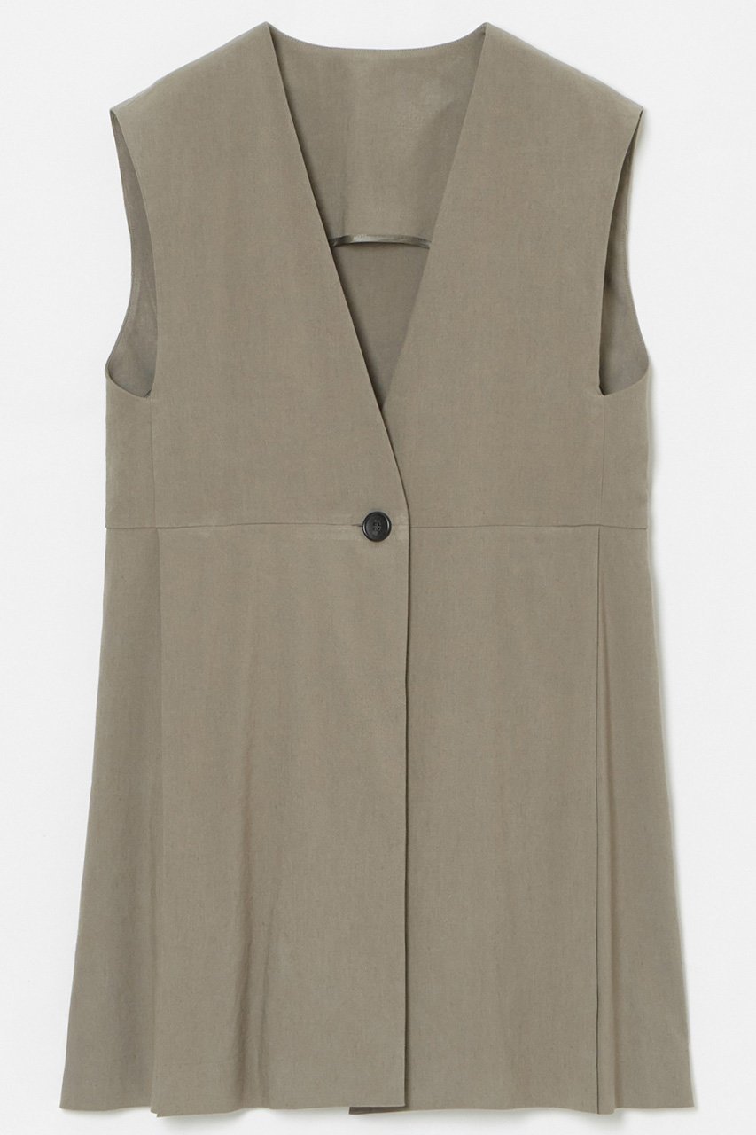 【ハウス オブ ロータス/HOUSE OF LOTUS】のバイオリネンストレッチジレ インテリア・キッズ・メンズ・レディースファッション・服の通販 founy(ファニー) 　ファッション　Fashion　レディースファッション　Fashion for Women　アウター　Coat / Outerwear Collection　レディースジャケット・軽アウター　Jackets　ジャケット　Jacket, Outerwear　フロント　Front, Front Design　ベスト　Vest, Waistcoat　ポケット　Pocket, Pocket Detail　カーキ|ID: prp329100004493336 ipo3291000000032814042