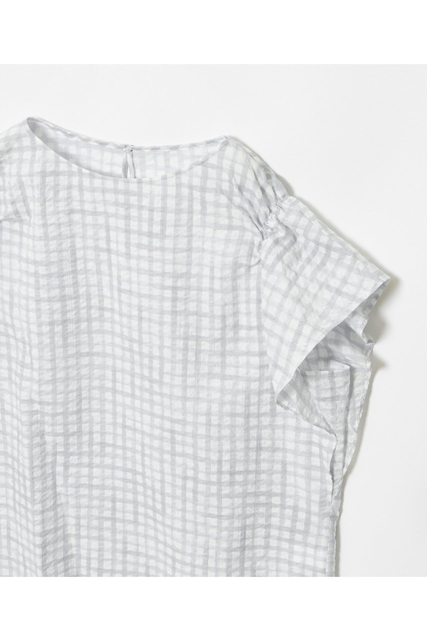 【ハウス オブ ロータス/HOUSE OF LOTUS】のサッカーギンガムチェックブラウス 人気、トレンドファッション・服の通販 founy(ファニー) 　ファッション　Fashion　レディースファッション　Fashion for Women　トップス・カットソー　Cut & Sew Tops　シャツ・ブラウス・オフィスカジュアル　Elegant Blouses & Button-Ups　ギャザー　Gathered, Ruffled　ショート　Short, Short Length　シンプル　Simple, Minimal　スリーブ　Sleeve, Long Sleeve / Short Sleeve　チェック　Check, Plaid, Tartan　プリント　Print, Printed Pattern　エレガント 上品　Elegant　夏　Summer　other-3|ID: prp329100004493340 ipo3291000000032806663