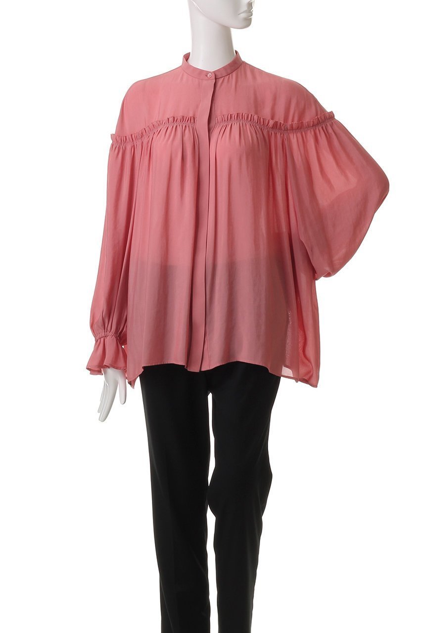 【デザイン ワークス/DESIGN WORKS】のギャザーブラウス 人気、トレンドファッション・服の通販 founy(ファニー) 　ファッション　Fashion　レディースファッション　Fashion for Women　トップス・カットソー　Cut & Sew Tops　シャツ・ブラウス・オフィスカジュアル　Elegant Blouses & Button-Ups　ギャザー　Gathered, Ruffled　スリーブ　Sleeve, Long Sleeve / Short Sleeve　ドレープ　Drape, Draping Fabric　フレア　Flare, Flared　ボトム　Bottoms, Lower Wear　ロング　Long, Long-Length　ワイド　Wide, Wide Fit　エレガント 上品　Elegant　other-2|ID: prp329100004493383 ipo3291000000034955270