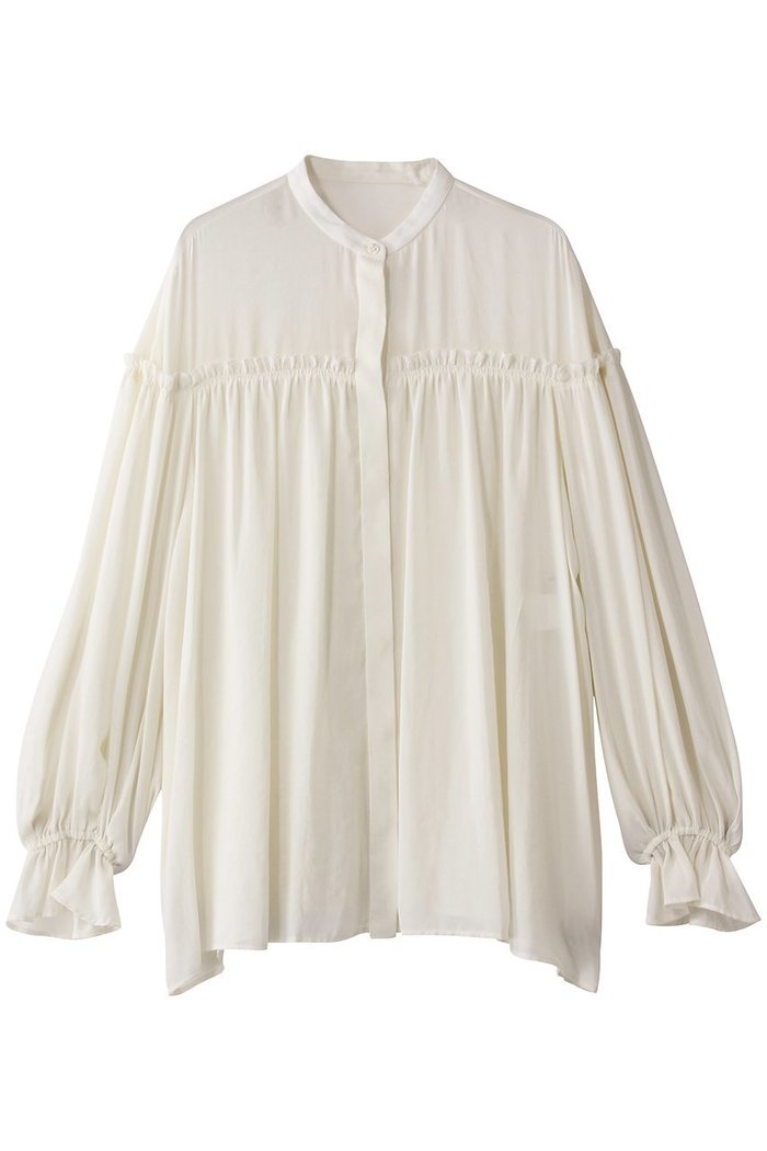 【デザイン ワークス/DESIGN WORKS】のギャザーブラウス インテリア・キッズ・メンズ・レディースファッション・服の通販 founy(ファニー) https://founy.com/ ファッション Fashion レディースファッション Fashion for Women トップス・カットソー Cut & Sew Tops シャツ・ブラウス・オフィスカジュアル Elegant Blouses & Button-Ups ギャザー Gathered, Ruffled スリーブ Sleeve, Long Sleeve / Short Sleeve ドレープ Drape, Draping Fabric フレア Flare, Flared ボトム Bottoms, Lower Wear ロング Long, Long-Length ワイド Wide, Wide Fit エレガント 上品 Elegant |ID: prp329100004493383 ipo3291000000035690409