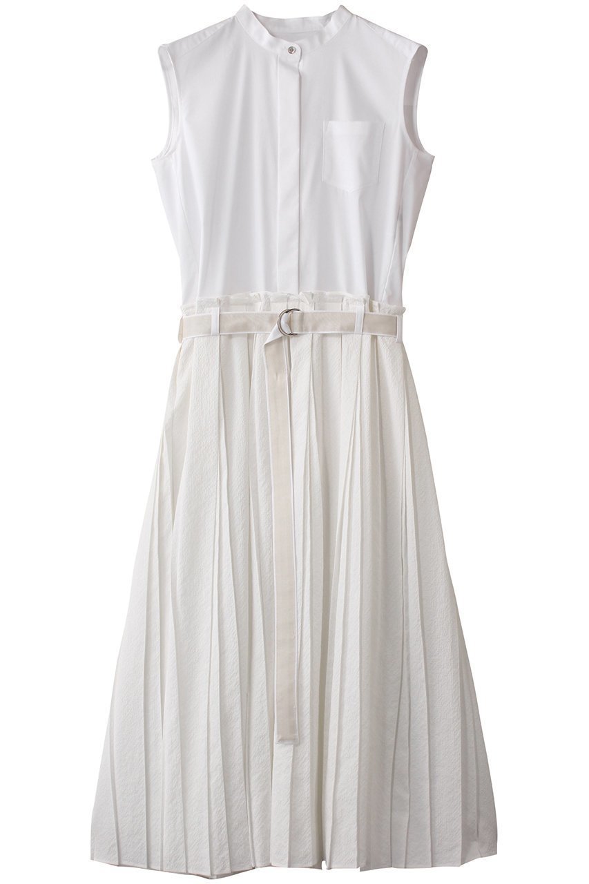 【デザイン ワークス/DESIGN WORKS】のサッカープリーツドレス インテリア・キッズ・メンズ・レディースファッション・服の通販 founy(ファニー) 　ファッション　Fashion　レディースファッション　Fashion for Women　ワンピース　Dresses　フォーマル・パーティードレス・結婚式用ドレス　Elegant & Casual Dresses　チュニック　Tunic Tops & Dresses　サッカー　Seersucker, Summer Fabric　サンダル　Sandals, Summer Shoes　チュニック　Tunic, Long Top　ドレス　Dress, One-Piece　プリーツ　Pleats, Pleated　ロング　Long, Long-Length　エレガント 上品　Elegant　夏　Summer　ホワイト|ID: prp329100004493400 ipo3291000000034954922