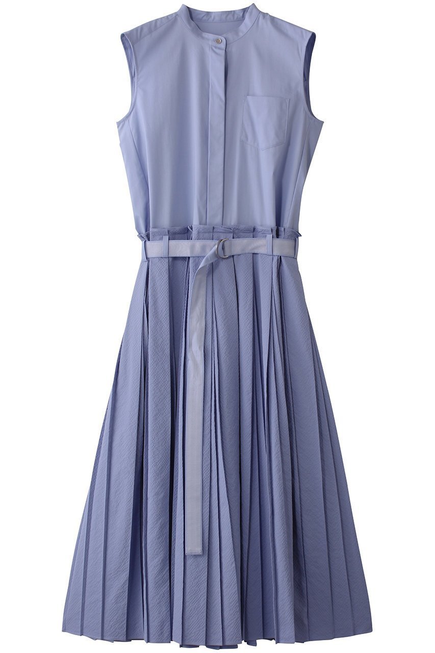 【デザイン ワークス/DESIGN WORKS】のサッカープリーツドレス インテリア・キッズ・メンズ・レディースファッション・服の通販 founy(ファニー) 　ファッション　Fashion　レディースファッション　Fashion for Women　ワンピース　Dresses　フォーマル・パーティードレス・結婚式用ドレス　Elegant & Casual Dresses　チュニック　Tunic Tops & Dresses　サッカー　Seersucker, Summer Fabric　サンダル　Sandals, Summer Shoes　チュニック　Tunic, Long Top　ドレス　Dress, One-Piece　プリーツ　Pleats, Pleated　ロング　Long, Long-Length　エレガント 上品　Elegant　夏　Summer　サックス|ID: prp329100004493400 ipo3291000000034954924