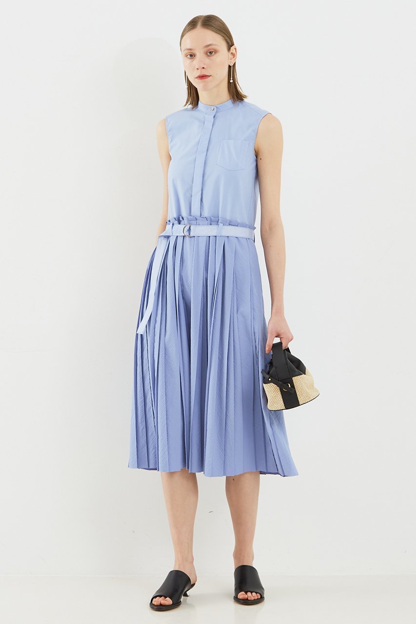 【デザイン ワークス/DESIGN WORKS】のサッカープリーツドレス 人気、トレンドファッション・服の通販 founy(ファニー) 　ファッション　Fashion　レディースファッション　Fashion for Women　ワンピース　Dresses　フォーマル・パーティードレス・結婚式用ドレス　Elegant & Casual Dresses　チュニック　Tunic Tops & Dresses　サッカー　Seersucker, Summer Fabric　サンダル　Sandals, Summer Shoes　チュニック　Tunic, Long Top　ドレス　Dress, One-Piece　プリーツ　Pleats, Pleated　ロング　Long, Long-Length　エレガント 上品　Elegant　夏　Summer　other-6|ID: prp329100004493400 ipo3291000000034954931