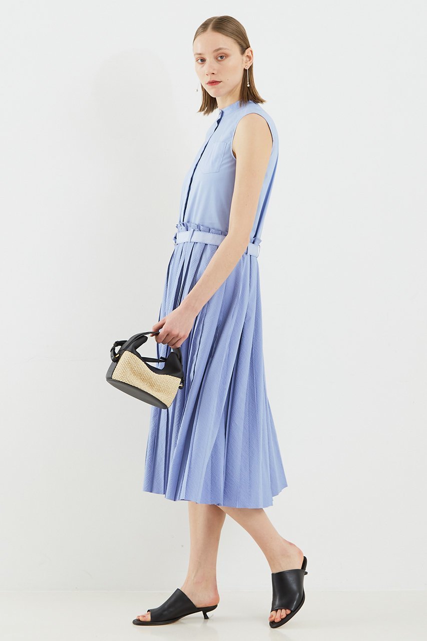 【デザイン ワークス/DESIGN WORKS】のサッカープリーツドレス 人気、トレンドファッション・服の通販 founy(ファニー) 　ファッション　Fashion　レディースファッション　Fashion for Women　ワンピース　Dresses　フォーマル・パーティードレス・結婚式用ドレス　Elegant & Casual Dresses　チュニック　Tunic Tops & Dresses　サッカー　Seersucker, Summer Fabric　サンダル　Sandals, Summer Shoes　チュニック　Tunic, Long Top　ドレス　Dress, One-Piece　プリーツ　Pleats, Pleated　ロング　Long, Long-Length　エレガント 上品　Elegant　夏　Summer　other-7|ID: prp329100004493400 ipo3291000000034954933