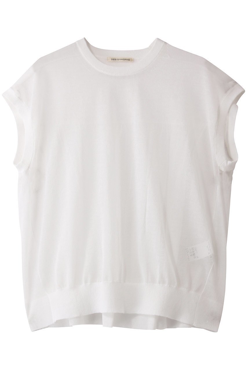 【デザイン ワークス/DESIGN WORKS】のシアーバックギャザープルオーバー 人気、トレンドファッション・服の通販 founy(ファニー) 　ファッション　Fashion　レディースファッション　Fashion for Women　トップス・カットソー　Cut & Sew Tops　ニット　Knit Tops & Sweaters　カジュアルプルオーバー・ニットトップス　Pullovers & Knit Tops / Casual Pullovers　キャミソール　Camisole, Spaghetti Strap Top　ギャザー　Gathered, Ruffled　シアー　Sheer, See-Through　タンク　Tank Top, Sleeveless Top　ファブリック　Fabric, Textile　フェミニン　Feminine, Girly　今季　This Season, Current Season　 other-1|ID: prp329100004493401 ipo3291000000035371785