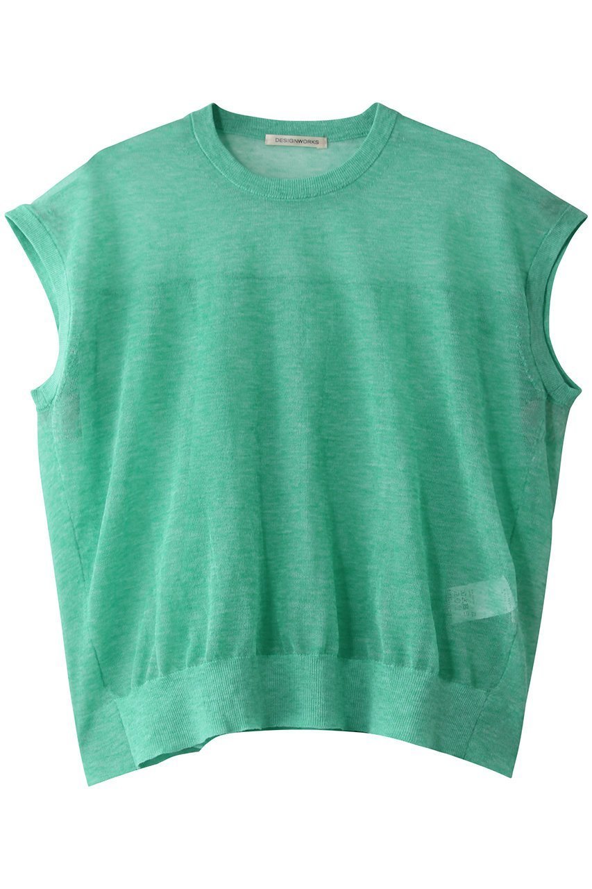 【デザイン ワークス/DESIGN WORKS】のシアーバックギャザープルオーバー インテリア・キッズ・メンズ・レディースファッション・服の通販 founy(ファニー) 　ファッション　Fashion　レディースファッション　Fashion for Women　トップス・カットソー　Cut & Sew Tops　ニット　Knit Tops & Sweaters　カジュアルプルオーバー・ニットトップス　Pullovers & Knit Tops / Casual Pullovers　キャミソール　Camisole, Spaghetti Strap Top　ギャザー　Gathered, Ruffled　シアー　Sheer, See-Through　タンク　Tank Top, Sleeveless Top　ファブリック　Fabric, Textile　フェミニン　Feminine, Girly　今季　This Season, Current Season　グリーン|ID: prp329100004493401 ipo3291000000035371788