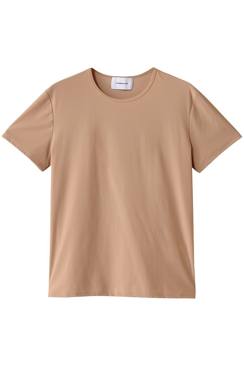 【スタニングルアー/STUNNING LURE】のスイムジャージーTシャツ インテリア・キッズ・メンズ・レディースファッション・服の通販 founy(ファニー) 　ファッション　Fashion　レディースファッション　Fashion for Women　トップス・カットソー　Cut & Sew Tops　シャツ・ブラウス・オフィスカジュアル　Elegant Blouses & Button-Ups　ロングTシャツ・Tシャツ　Longline T-Shirts & Tees　カットソー・ベーシックTシャツ　Cut-and-Sewn Tops / Stretch Tees & Basics　コンパクト　Compact, Small Size　ショート　Short, Short Length　シンプル　Simple, Minimal　ストレッチ　Stretch, Stretchy Fabric　スポーティ　Sporty, Casual Athletic　スリーブ　Sleeve, Long Sleeve / Short Sleeve　夏　Summer　ライトベージュ|ID: prp329100004493404 ipo3291000000032795480