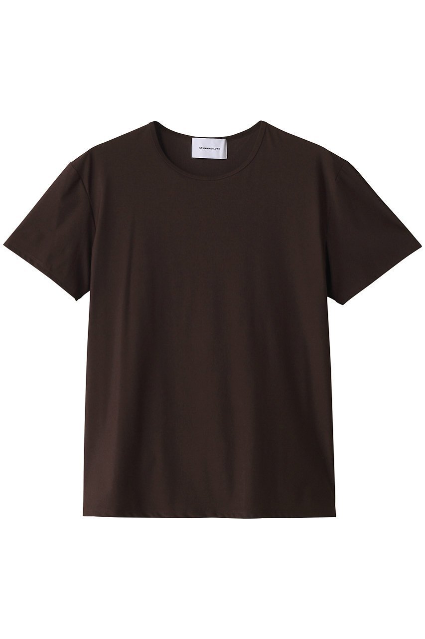 【スタニングルアー/STUNNING LURE】のスイムジャージーTシャツ インテリア・キッズ・メンズ・レディースファッション・服の通販 founy(ファニー) 　ファッション　Fashion　レディースファッション　Fashion for Women　トップス・カットソー　Cut & Sew Tops　シャツ・ブラウス・オフィスカジュアル　Elegant Blouses & Button-Ups　ロングTシャツ・Tシャツ　Longline T-Shirts & Tees　カットソー・ベーシックTシャツ　Cut-and-Sewn Tops / Stretch Tees & Basics　コンパクト　Compact, Small Size　ショート　Short, Short Length　シンプル　Simple, Minimal　ストレッチ　Stretch, Stretchy Fabric　スポーティ　Sporty, Casual Athletic　スリーブ　Sleeve, Long Sleeve / Short Sleeve　夏　Summer　ダークブラウン|ID: prp329100004493404 ipo3291000000032795482