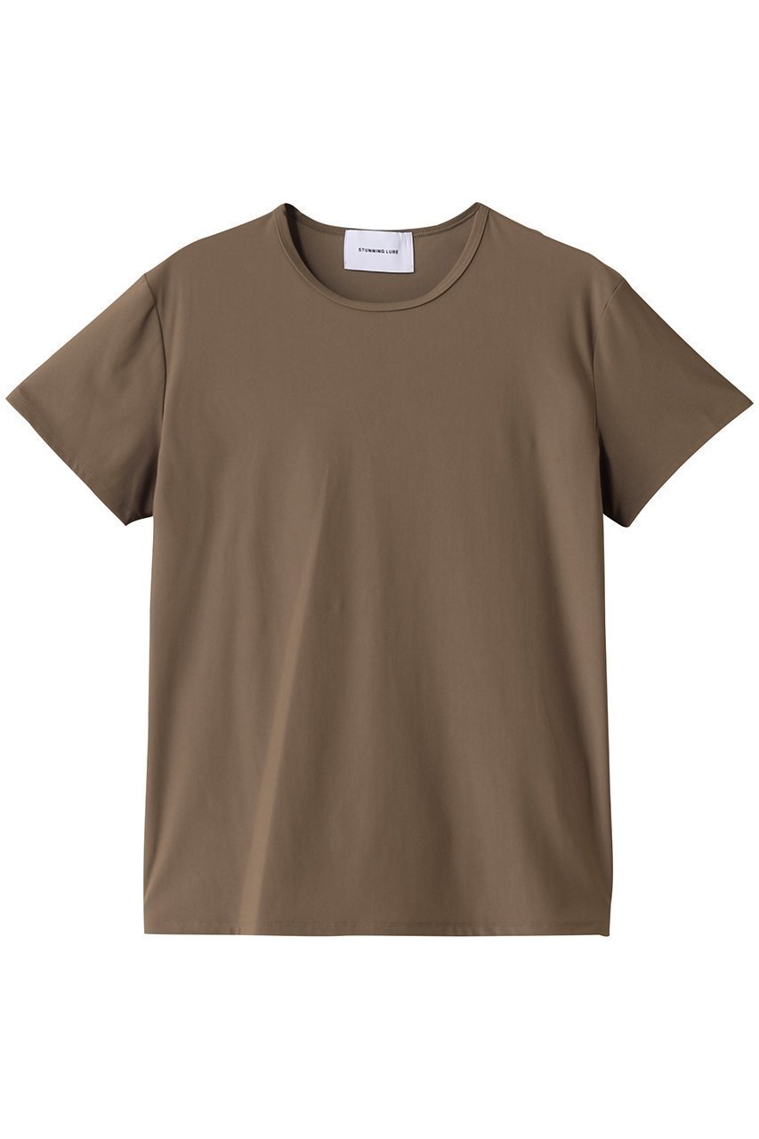 【スタニングルアー/STUNNING LURE】のスイムジャージーTシャツ インテリア・キッズ・メンズ・レディースファッション・服の通販 founy(ファニー) 　ファッション　Fashion　レディースファッション　Fashion for Women　トップス・カットソー　Cut & Sew Tops　シャツ・ブラウス・オフィスカジュアル　Elegant Blouses & Button-Ups　ロングTシャツ・Tシャツ　Longline T-Shirts & Tees　カットソー・ベーシックTシャツ　Cut-and-Sewn Tops / Stretch Tees & Basics　コンパクト　Compact, Small Size　ショート　Short, Short Length　シンプル　Simple, Minimal　ストレッチ　Stretch, Stretchy Fabric　スポーティ　Sporty, Casual Athletic　スリーブ　Sleeve, Long Sleeve / Short Sleeve　夏　Summer　ライトブラウン|ID: prp329100004493404 ipo3291000000032795484