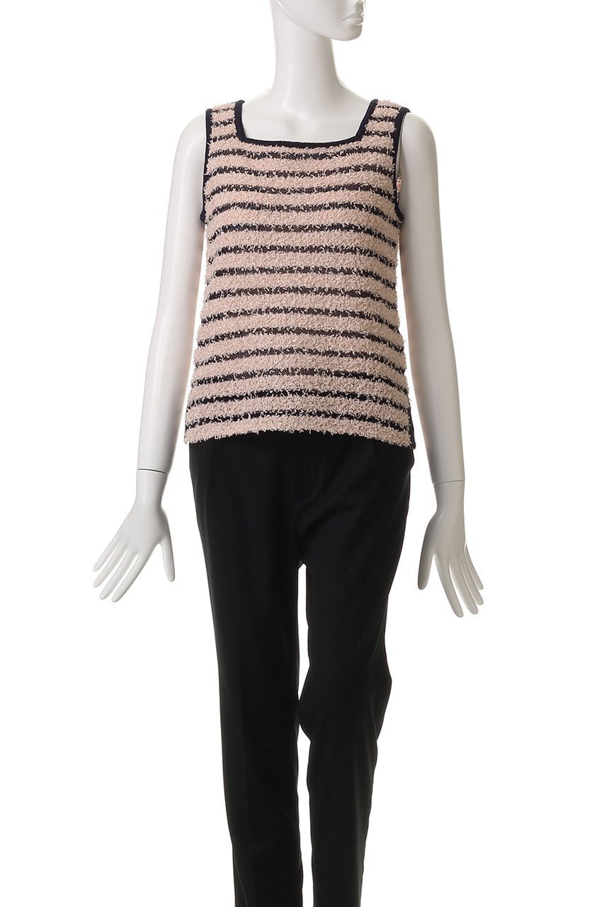 【アナイ/ANAYI】のGIMAフェザーボーダータンク 人気、トレンドファッション・服の通販 founy(ファニー) 　ファッション　Fashion　レディースファッション　Fashion for Women　トップス・カットソー　Cut & Sew Tops　ニット　Knit Tops & Sweaters　カジュアルプルオーバー・ニットトップス　Pullovers & Knit Tops / Casual Pullovers　おすすめ　Recommended / Our Picks　カーディガン　Cardigan, Knitwear　セットアップ　Set-Up, Coordinated Outfit　ペーパー　Paper, Kraft Paper　ボーダー　Border, Stripe　夏　Summer　春　Spring　S/S・春夏　SS, Spring/Summer, Warm Season　other-2|ID: prp329100004493408 ipo3291000000035721567