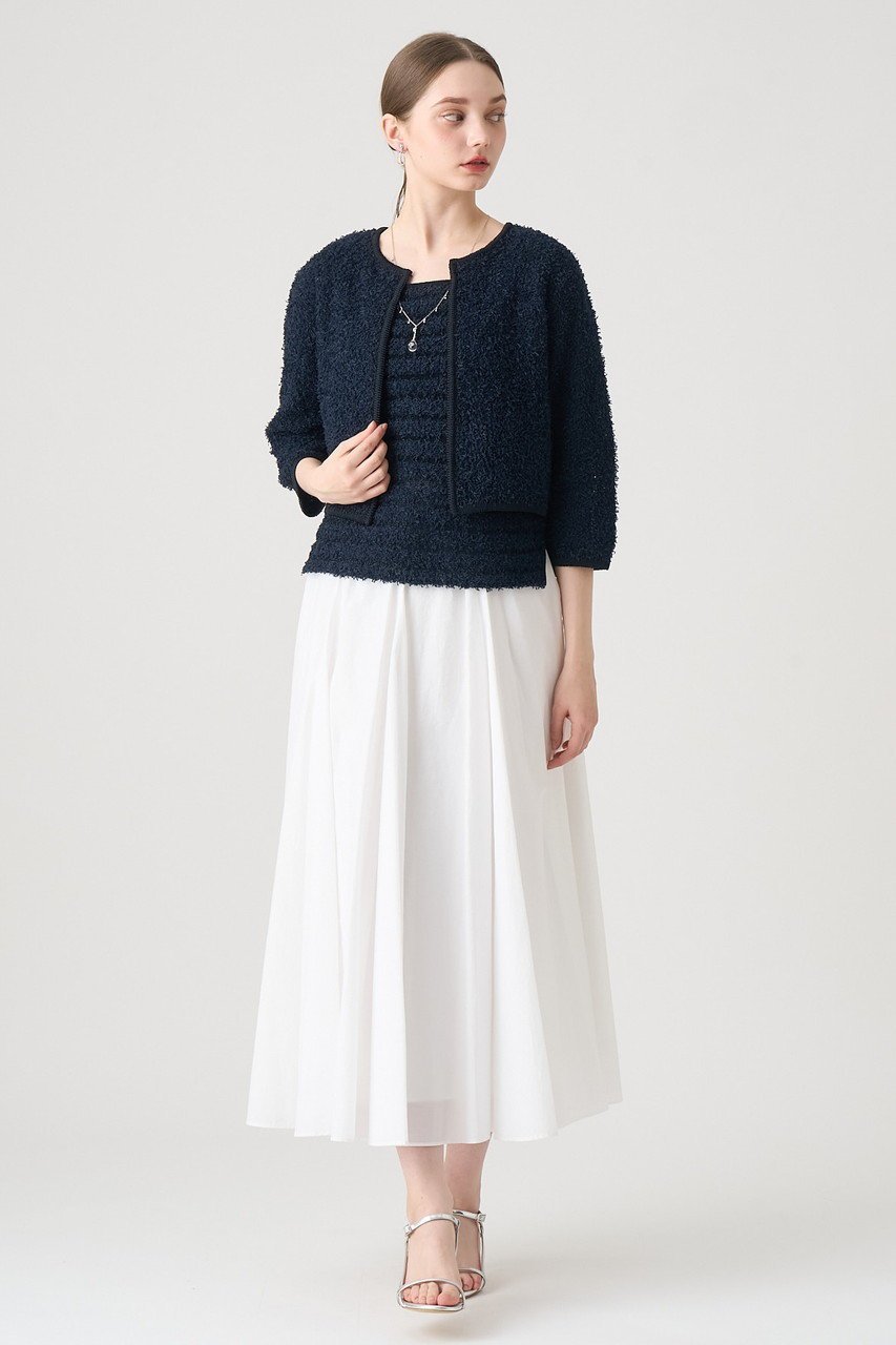 【アナイ/ANAYI】のGIMAフェザーバイカラーカーディガン 人気、トレンドファッション・服の通販 founy(ファニー) 　ファッション　Fashion　レディースファッション　Fashion for Women　トップス・カットソー　Cut & Sew Tops　ニット　Knit Tops & Sweaters　カーディガン・羽織り　Layered Style Cardigans　おすすめ　Recommended / Our Picks　カーディガン　Cardigan, Knitwear　ジャケット　Jacket, Outerwear　セットアップ　Set-Up, Coordinated Outfit　タンク　Tank Top, Sleeveless Top　トリミング　Trimming, Decorative Edge　ペーパー　Paper, Kraft Paper　エレガント 上品　Elegant　再入荷　Restock / Back in Stock　夏　Summer　春　Spring　S/S・春夏　SS, Spring/Summer, Warm Season　other-7|ID: prp329100004493409 ipo3291000000037028911