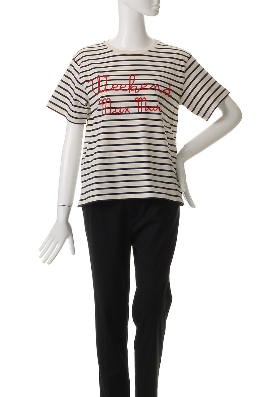 【マックスマーラ/Max Mara】の【Weekend Max Mara】OLGA ジャージーコットンロゴTシャツ 人気、トレンドファッション・服の通販 founy(ファニー) 　ファッション　Fashion　レディースファッション　Fashion for Women　トップス・カットソー　Cut & Sew Tops　シャツ・ブラウス・オフィスカジュアル　Elegant Blouses & Button-Ups　ロングTシャツ・Tシャツ　Longline T-Shirts & Tees　カットソー・ベーシックTシャツ　Cut-and-Sewn Tops / Stretch Tees & Basics　グラフィック　Graphic, Graphic Design　ショート　Short, Short Length　ストレート　Straight, Straight Cut　スリーブ　Sleeve, Long Sleeve / Short Sleeve　バランス　Balance, Style Balance　フロント　Front, Front Design　ボトム　Bottoms, Lower Wear　モチーフ　Motif, Design Theme　other-2|ID: prp329100004493410 ipo3291000000032853479