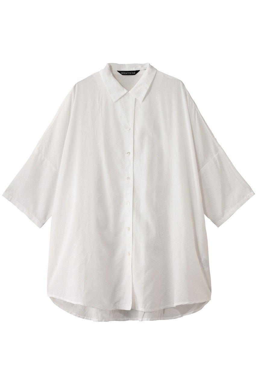 【ミズイロ インド/mizuiro ind】のhalf slv wide tunic shirt シャツ インテリア・キッズ・メンズ・レディースファッション・服の通販 founy(ファニー) 　ファッション　Fashion　レディースファッション　WOMEN　トップス・カットソー　Tops/Tshirt　シャツ/ブラウス　Shirts/Blouses　シアー　Sheer　ショート　Short　スリーブ　Sleeve　チュニック　Tunic　ハーフ　Half　ワイド　Wide　off white|ID: prp329100004493414 ipo3291000000031685380