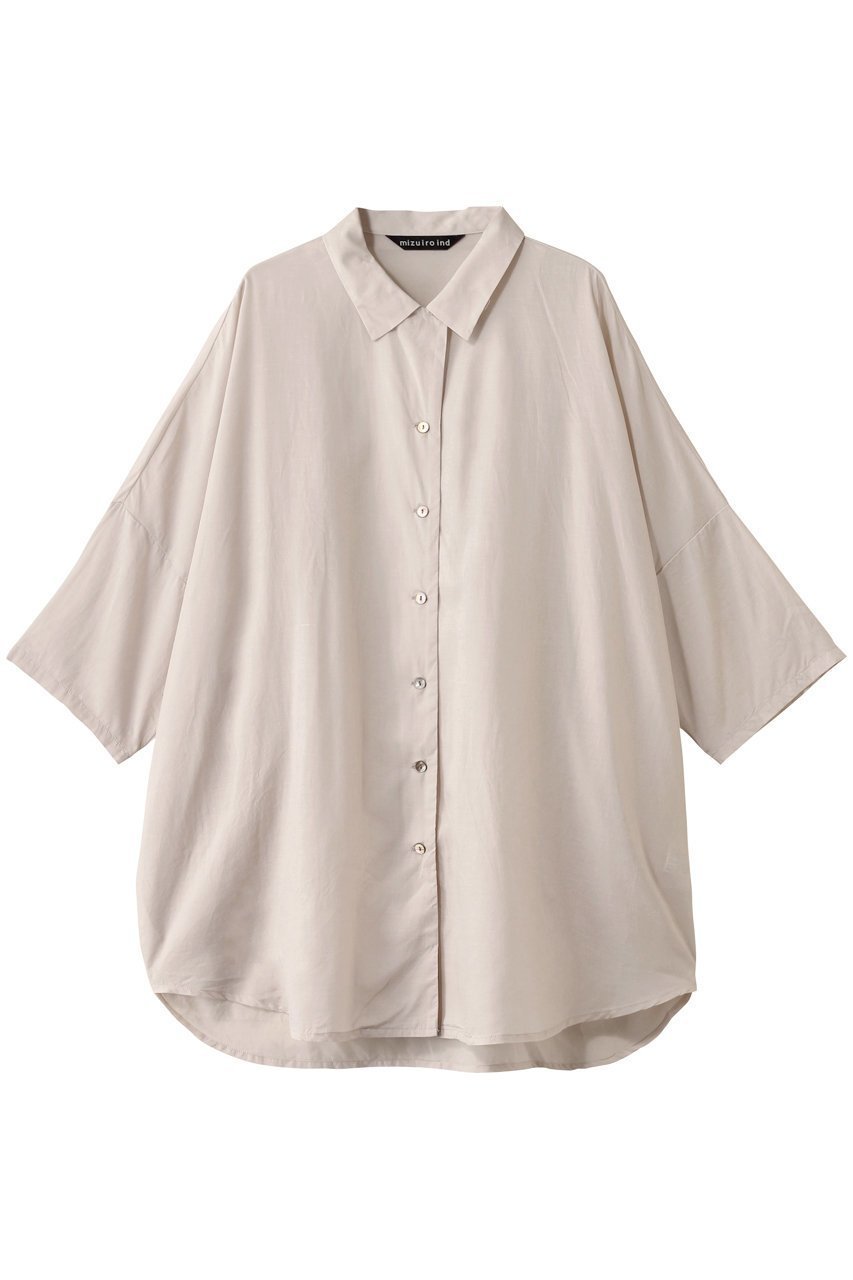 【ミズイロ インド/mizuiro ind】のhalf slv wide tunic shirt シャツ インテリア・キッズ・メンズ・レディースファッション・服の通販 founy(ファニー) 　ファッション　Fashion　レディースファッション　WOMEN　トップス・カットソー　Tops/Tshirt　シャツ/ブラウス　Shirts/Blouses　シアー　Sheer　ショート　Short　スリーブ　Sleeve　チュニック　Tunic　ハーフ　Half　ワイド　Wide　beige|ID: prp329100004493414 ipo3291000000031685381