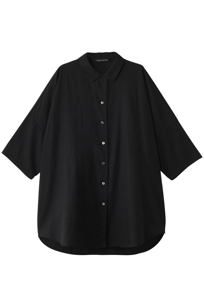 【ミズイロ インド/mizuiro ind】のhalf slv wide tunic shirt シャツ インテリア・キッズ・メンズ・レディースファッション・服の通販 founy(ファニー) 　ファッション　Fashion　レディースファッション　WOMEN　トップス・カットソー　Tops/Tshirt　シャツ/ブラウス　Shirts/Blouses　シアー　Sheer　ショート　Short　スリーブ　Sleeve　チュニック　Tunic　ハーフ　Half　ワイド　Wide　black|ID: prp329100004493414 ipo3291000000031685383