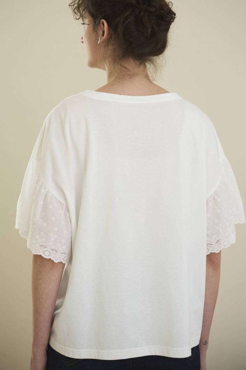 【ナナデコール/nanadecor】のライラックレースTシャツ 人気、トレンドファッション・服の通販 founy(ファニー) ファッション Fashion レディースファッション Fashion for Women トップス・カットソー Cut & Sew Tops シャツ・ブラウス・オフィスカジュアル Elegant Blouses & Button-Ups ロングTシャツ・Tシャツ Longline T-Shirts & Tees カットソー・ベーシックTシャツ Cut-and-Sewn Tops / Stretch Tees & Basics ショート Short, Short Length シンプル Simple, Minimal スリーブ Sleeve, Long Sleeve / Short Sleeve フェミニン Feminine, Girly フリル Frill, Ruffle レース Lace, Lace Fabric 夏 Summer 春 Spring S/S・春夏 SS, Spring/Summer, Warm Season other-8|ID: prp329100004494649 ipo3291000000032849680