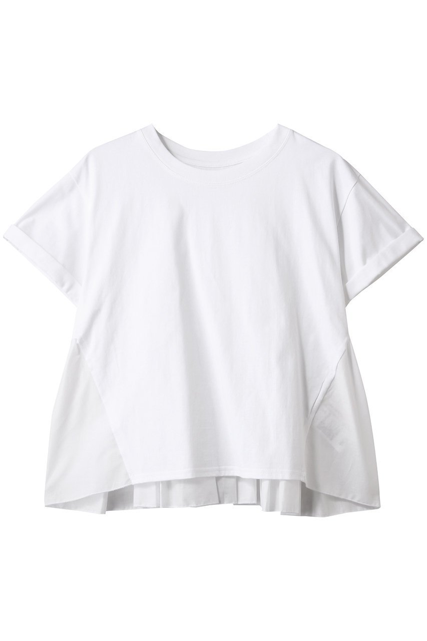 【ナナデコール/nanadecor】のバックフリルコンビTシャツ 人気、トレンドファッション・服の通販 founy(ファニー) 　ファッション　Fashion　レディースファッション　Fashion for Women　トップス・カットソー　Cut & Sew Tops　シャツ・ブラウス・オフィスカジュアル　Elegant Blouses & Button-Ups　ロングTシャツ・Tシャツ　Longline T-Shirts & Tees　カットソー・ベーシックTシャツ　Cut-and-Sewn Tops / Stretch Tees & Basics　カットソー　Cut and Sewn Top　ギャザー　Gathered, Ruffled　コンビ　Combo, Combination Style　シアー　Sheer, See-Through　ショート　Short, Short Length　シンプル　Simple, Minimal　スリーブ　Sleeve, Long Sleeve / Short Sleeve　フェミニン　Feminine, Girly　フリル　Frill, Ruffle　フロント　Front, Front Design　リラックス　Relax, Relaxed Fit　 other-1|ID: prp329100004494650 ipo3291000000032792949